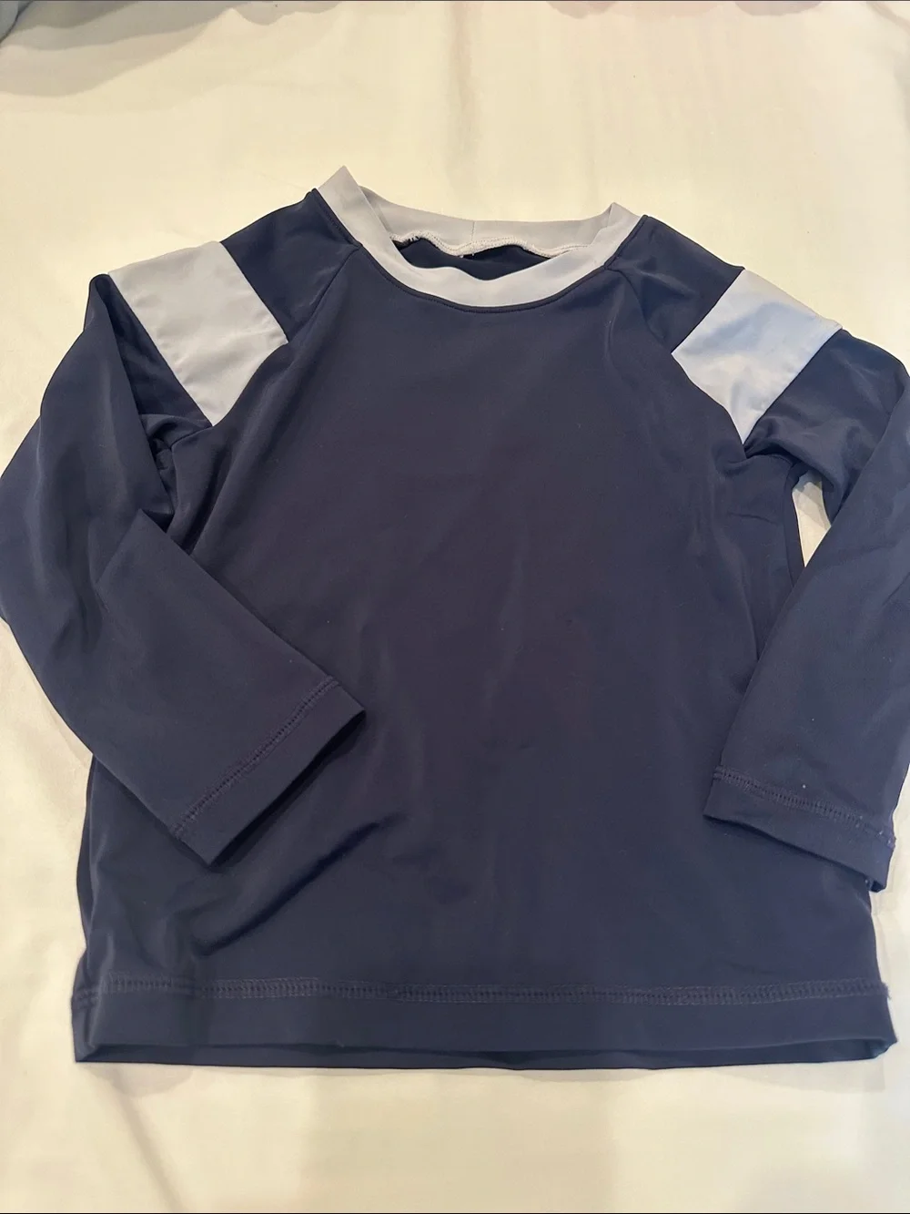 Janie and Jack Navy Swim Rashguard with Light Blue Accents